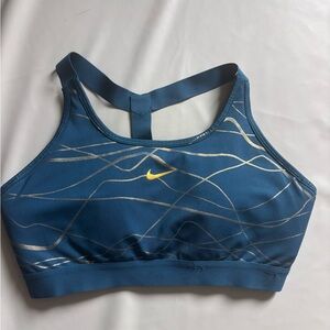Nike Teal & Gold Sports Bra Size Medium | Dri-Fit Athletic Workout Bra